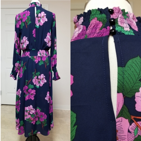 🆕️⬇️Nanette Lepore Floral Smocked High/Low Dress - Picture 6 of 8